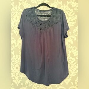 10/$25 • George‎ Navy Crochet Detail Top